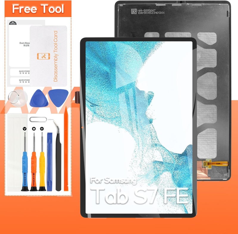 THIRDPOLE for Samsung Galaxy Tab S7 FE T730 Screen Replacement T730 T733 T736 T738U T735 T737 LCD Display Touch Screen Digitizer Full Assembly,with Tools(Black) - Image 1